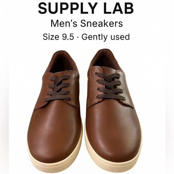 Supply Lab Men’s Sneakers – Brown Leather – Size 9.5